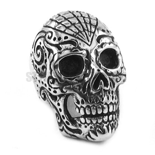 Gothic Stainless Steel Skull Ring SWR0290 - Click Image to Close